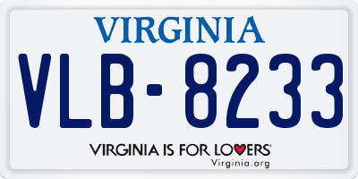 VA license plate VLB8233