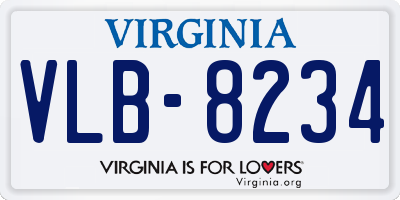 VA license plate VLB8234