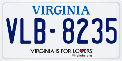 VA license plate VLB8235
