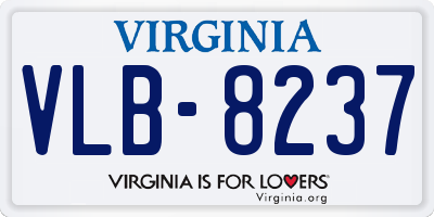 VA license plate VLB8237
