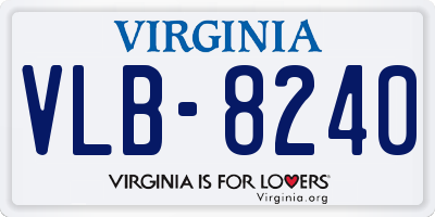 VA license plate VLB8240