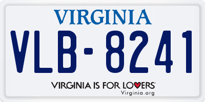 VA license plate VLB8241