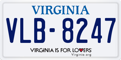 VA license plate VLB8247