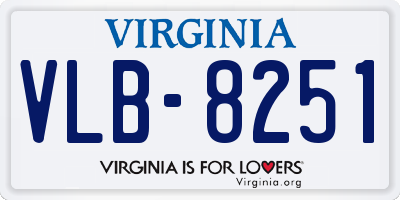 VA license plate VLB8251