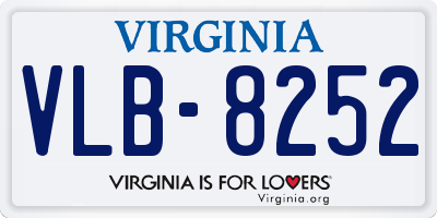 VA license plate VLB8252