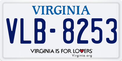 VA license plate VLB8253