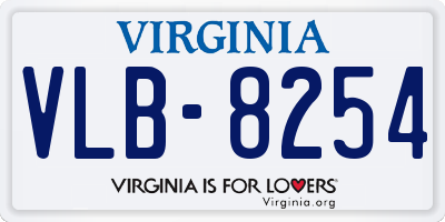 VA license plate VLB8254