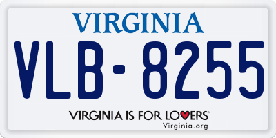 VA license plate VLB8255
