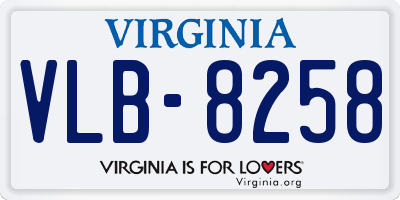 VA license plate VLB8258