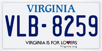 VA license plate VLB8259