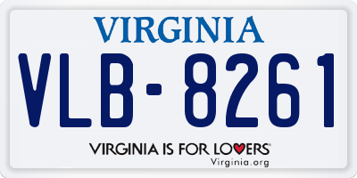 VA license plate VLB8261