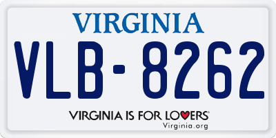 VA license plate VLB8262