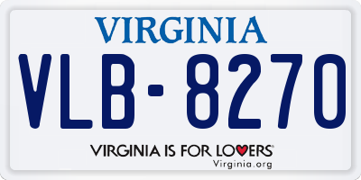 VA license plate VLB8270