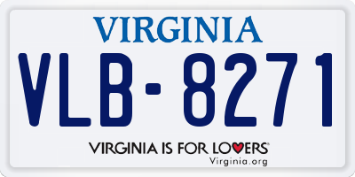 VA license plate VLB8271