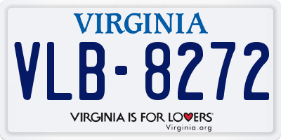 VA license plate VLB8272