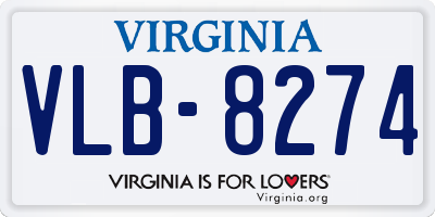 VA license plate VLB8274