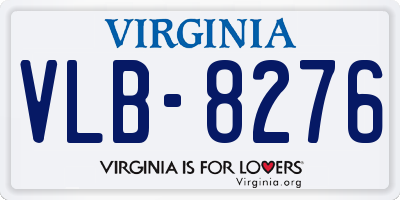 VA license plate VLB8276