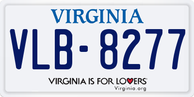 VA license plate VLB8277