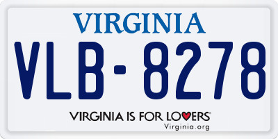 VA license plate VLB8278