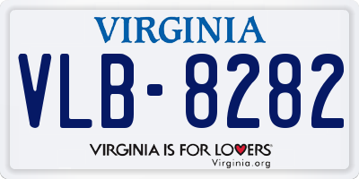 VA license plate VLB8282
