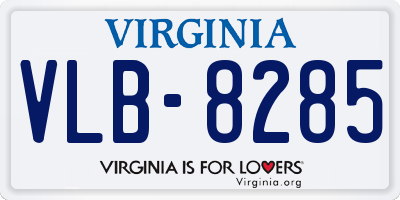 VA license plate VLB8285