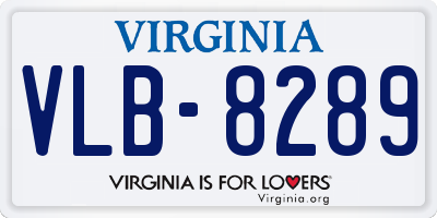 VA license plate VLB8289