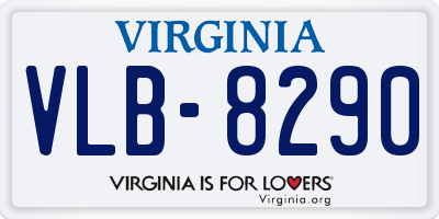 VA license plate VLB8290