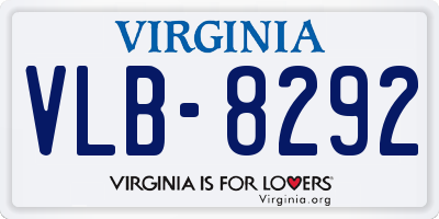 VA license plate VLB8292