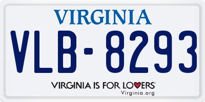 VA license plate VLB8293