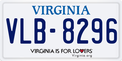VA license plate VLB8296