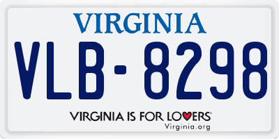 VA license plate VLB8298