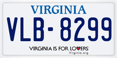 VA license plate VLB8299