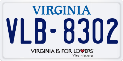 VA license plate VLB8302