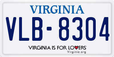 VA license plate VLB8304