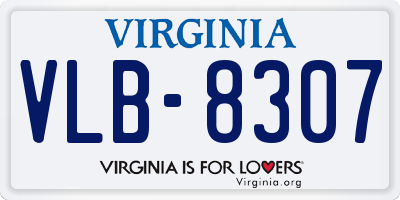 VA license plate VLB8307