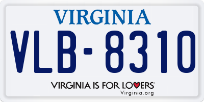 VA license plate VLB8310