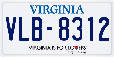 VA license plate VLB8312