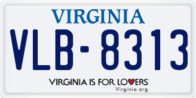 VA license plate VLB8313