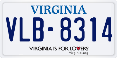 VA license plate VLB8314