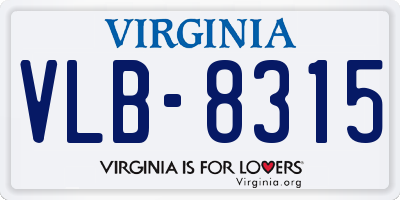 VA license plate VLB8315