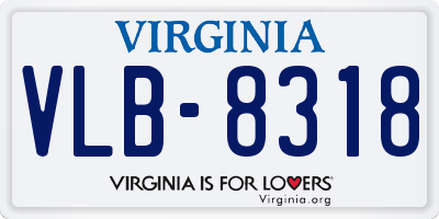 VA license plate VLB8318