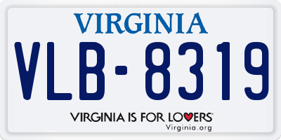 VA license plate VLB8319