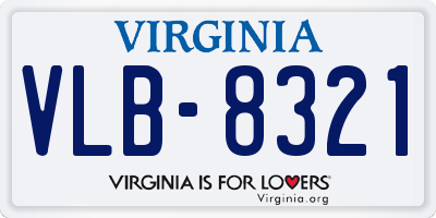 VA license plate VLB8321