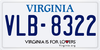 VA license plate VLB8322
