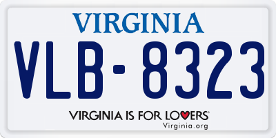 VA license plate VLB8323