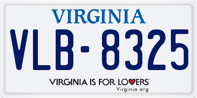 VA license plate VLB8325