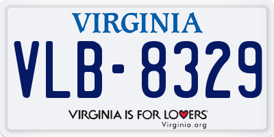 VA license plate VLB8329