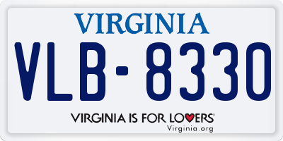 VA license plate VLB8330