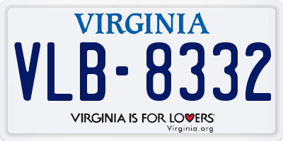 VA license plate VLB8332
