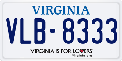 VA license plate VLB8333
